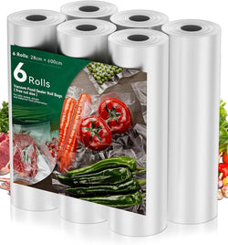 Image of Vacuum Food Sealer Roll Bags – 28CMx6M, 6 Pack