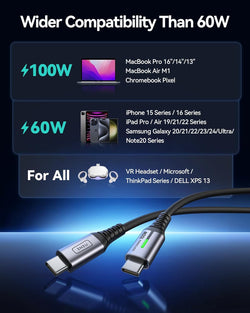 Image of charging 2 Pack 100W USB-C to USB-C Cable (2M)