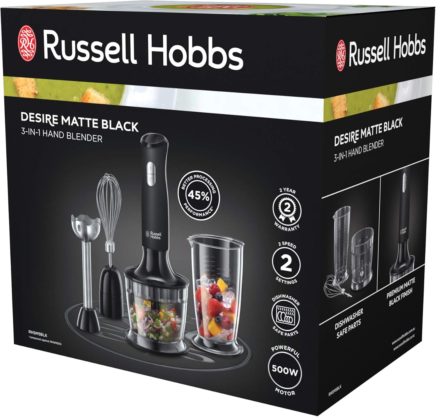 Hand Blender – Versatile Multi-Function Blender with 2 Speeds & Pulse Setting 3 in 1