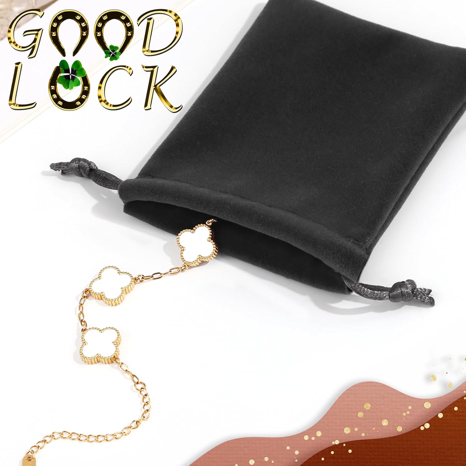 18K Gold Plated Four Leaf Clover Bracelet | Lucky Link Bracelet