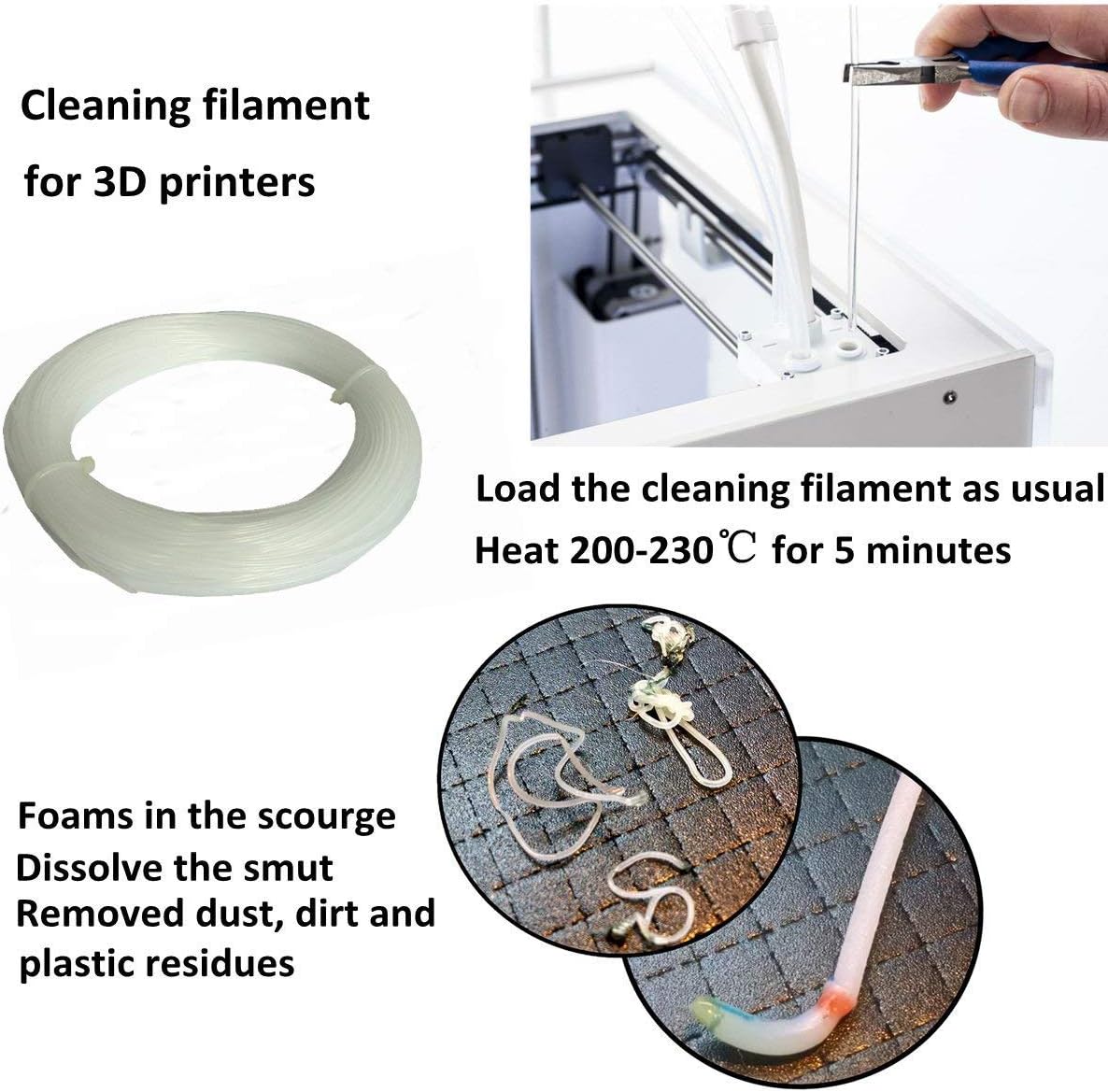 3D Printing Filament 1.75mm 1KG Black, High Accuracy