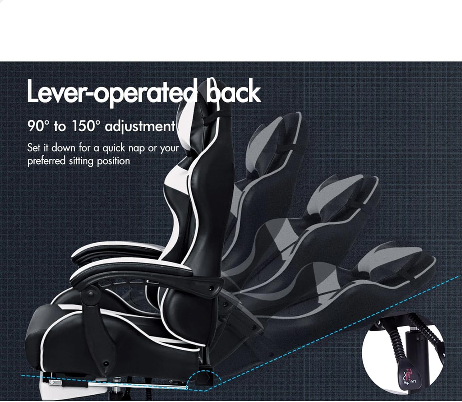 Gaming Chair with Massage, Footrest & Adjustable Recline 🎮💺