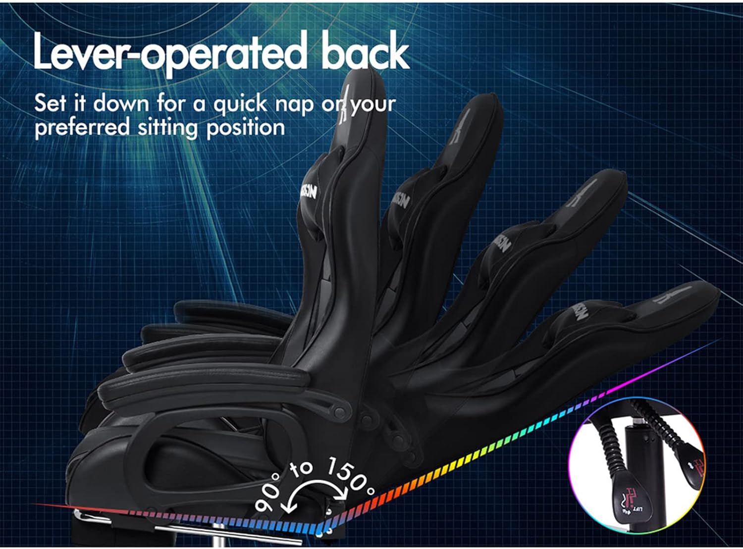 Gaming Chair with Massage, Footrest & Adjustable Recline 🎮💺