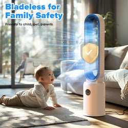 Image of Bladeless Tower Fan and Air Purifier in One – 24 Speeds, Quiet Operation, Remote & Touch Control