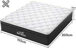 Image of SeVietra Queen Hybrid Mattress – 30cm Euro Top Medium Firm | Individual Pocket Spring for Motion Isolation & Pressure Relief