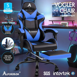 Image of Gaming Chair with Massage, Footrest & Adjustable Recline 🎮💺