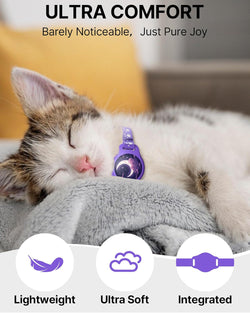 Image of Cat Tracker Collar - Tracking Pet Collar with Finder Tag Waterproof, No Monthly Fee, Compatible with Apple Find My IOS