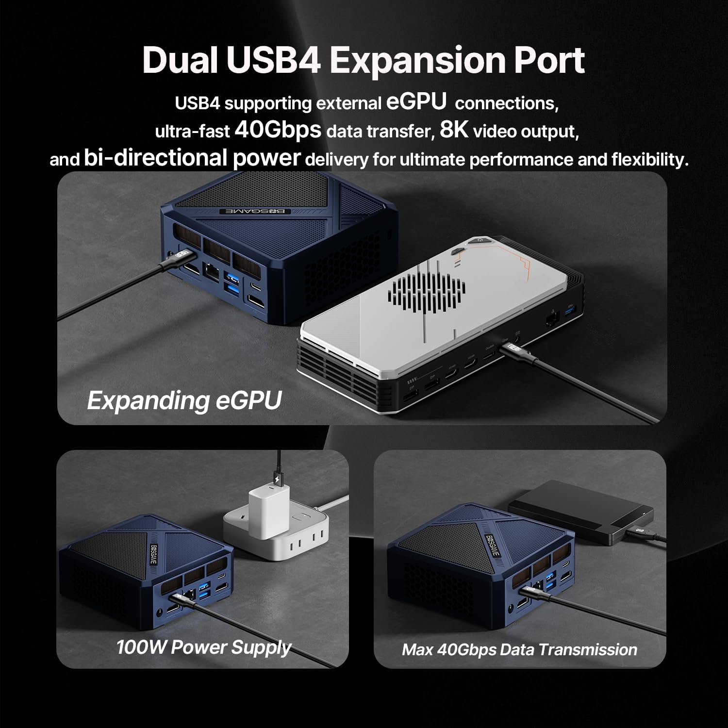 E4 Mini PC – AMD Ryzen 5 3550H | 16GB RAM, 1TB NVMe SSD | Triple Display Support