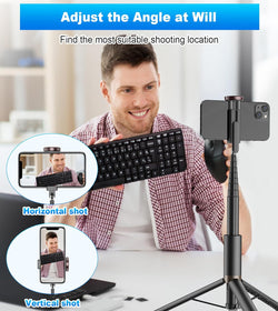 Image of Cell Phone Selfie Stick Tripod – All-in-1 Extendable Tripod with Wireless Remote