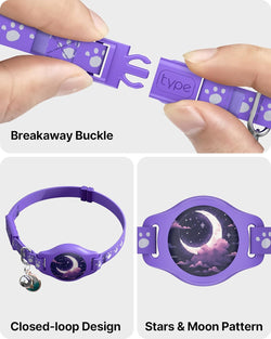 Image of Cat Tracker Collar - Tracking Pet Collar with Finder Tag Waterproof, No Monthly Fee, Compatible with Apple Find My IOS