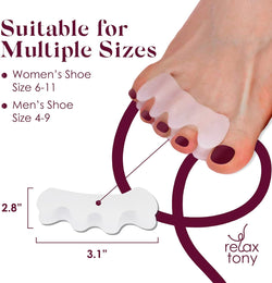 Image of Natural Toe Correction, Bunion Relief & Pedicure Spacers | Ideal for Fitness, Yoga & Wellness