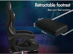 Image of Gaming Chair with Massage, Footrest & Adjustable Recline 🎮💺