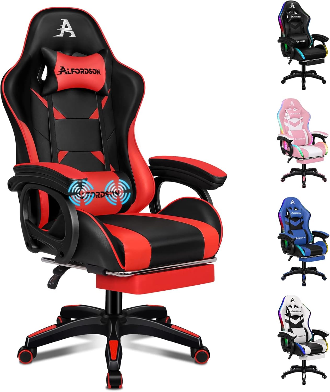 Gaming Chair with Massage, Footrest & Adjustable Recline 🎮💺