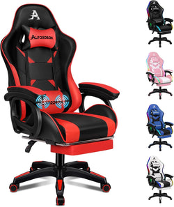 Image of Gaming Chair with Massage, Footrest & Adjustable Recline 🎮💺