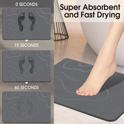 Image of Stone Bath Mat – 60×40 cm Diatomaceous Earth Non-Slip Quick-Drying Shower Mat