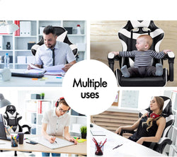 Image of Gaming Chair with Massage, Footrest & Adjustable Recline 🎮💺