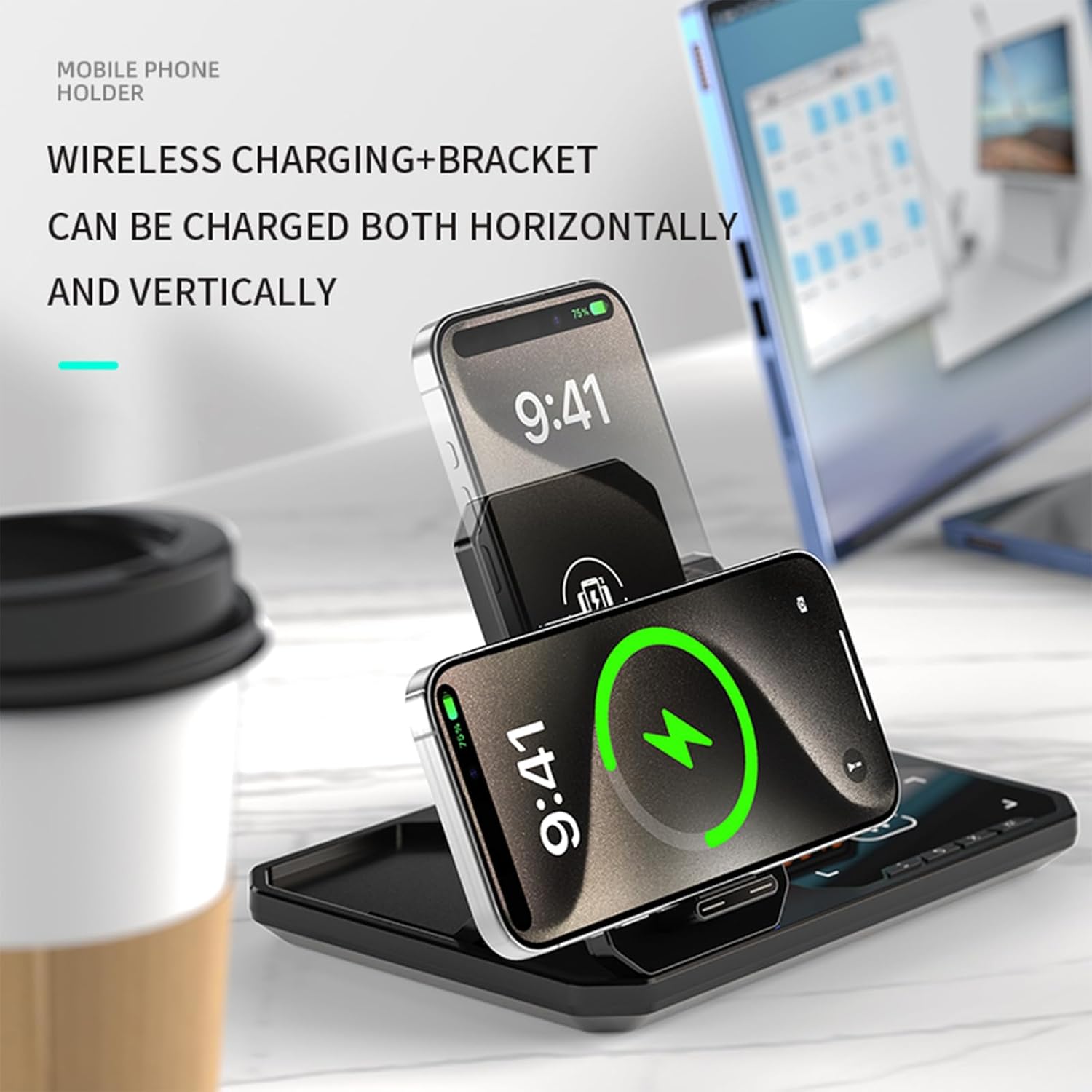 7-in-1 Wireless Charging Station with Adjustable Night Light, Bluetooth Speaker