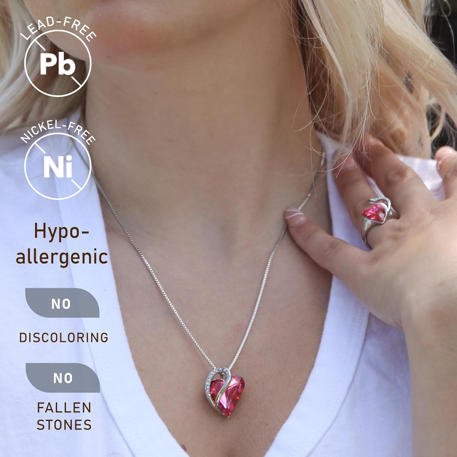 Leafael Infinity Love Heart Necklace Birthstone Necklace for Women