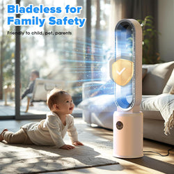 Image of Bladeless Tower Fan and Air Purifier in One – 24 Speeds, Quiet Operation, Remote & Touch Control