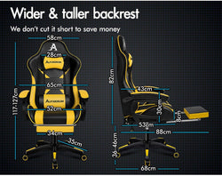 Image of Gaming Chair with Massage, Footrest & Adjustable Recline 🎮💺