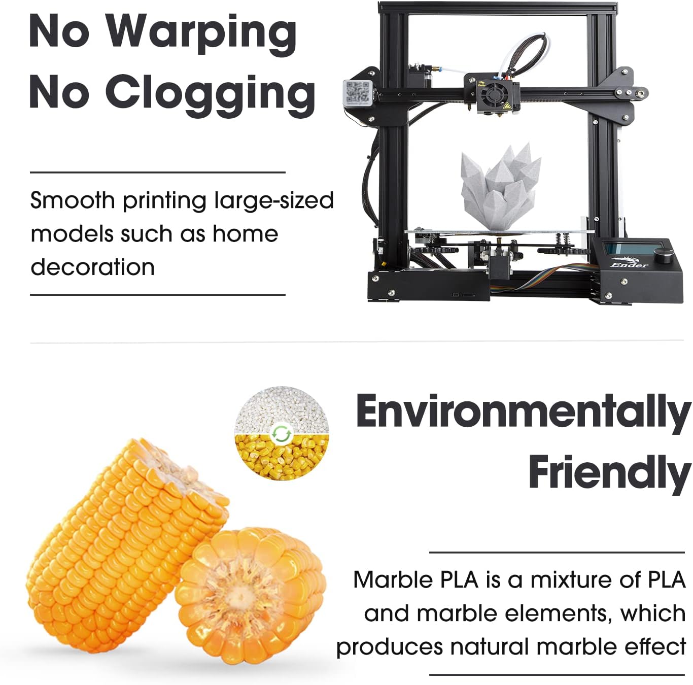 3D Printing Filament 1.75mm 1KG Black, High Accuracy