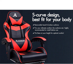 Image of Gaming Chair with Massage, Footrest & Adjustable Recline 🎮💺