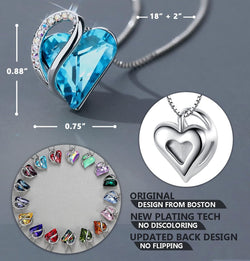 Image of Leafael Infinity Love Heart Necklace Birthstone Necklace for Women