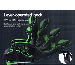 Image of Gaming Chair with Massage, Footrest & Adjustable Recline 🎮💺