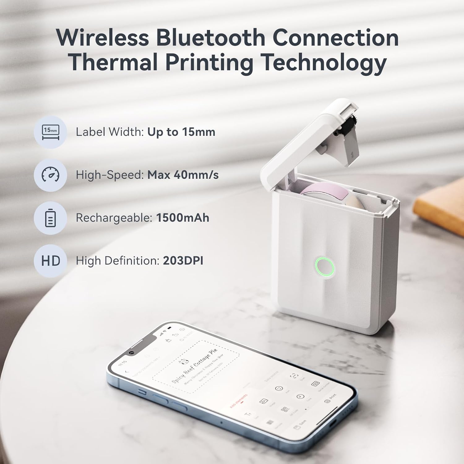 Upgraded Bluetooth Label Maker – Portable, Smart Label Printing, High-Quality, Wireless Thermal Printer