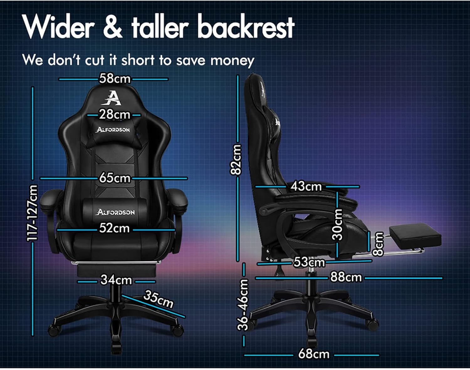 Gaming Chair with Massage, Footrest & Adjustable Recline 🎮💺