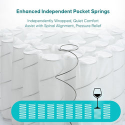 Image of SeVietra Queen Hybrid Mattress – 30cm Euro Top Medium Firm | Individual Pocket Spring for Motion Isolation & Pressure Relief