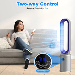 Image of Bladeless Tower Fan and Air Purifier in One – 24 Speeds, Quiet Operation, Remote & Touch Control