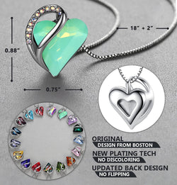 Image of Leafael Infinity Love Heart Necklace Birthstone Necklace for Women
