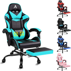 Image of Gaming Chair with Massage, Footrest & Adjustable Recline 🎮💺
