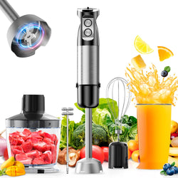 Image of Hand Stick Blender - 1200W 5-in-1 Immersion Blender Set with Heavy Duty Motor & 6 Speed Handheld Mixer