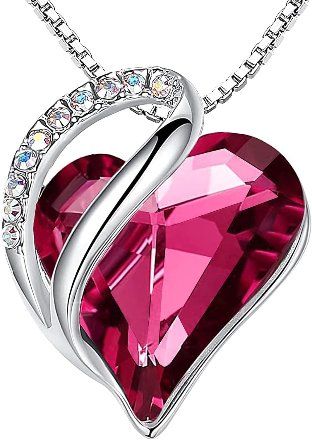 Leafael Infinity Love Heart Necklace Birthstone Necklace for Women