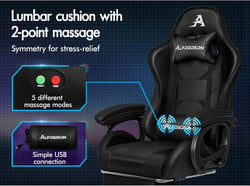 Image of Gaming Chair with Massage, Footrest & Adjustable Recline 🎮💺