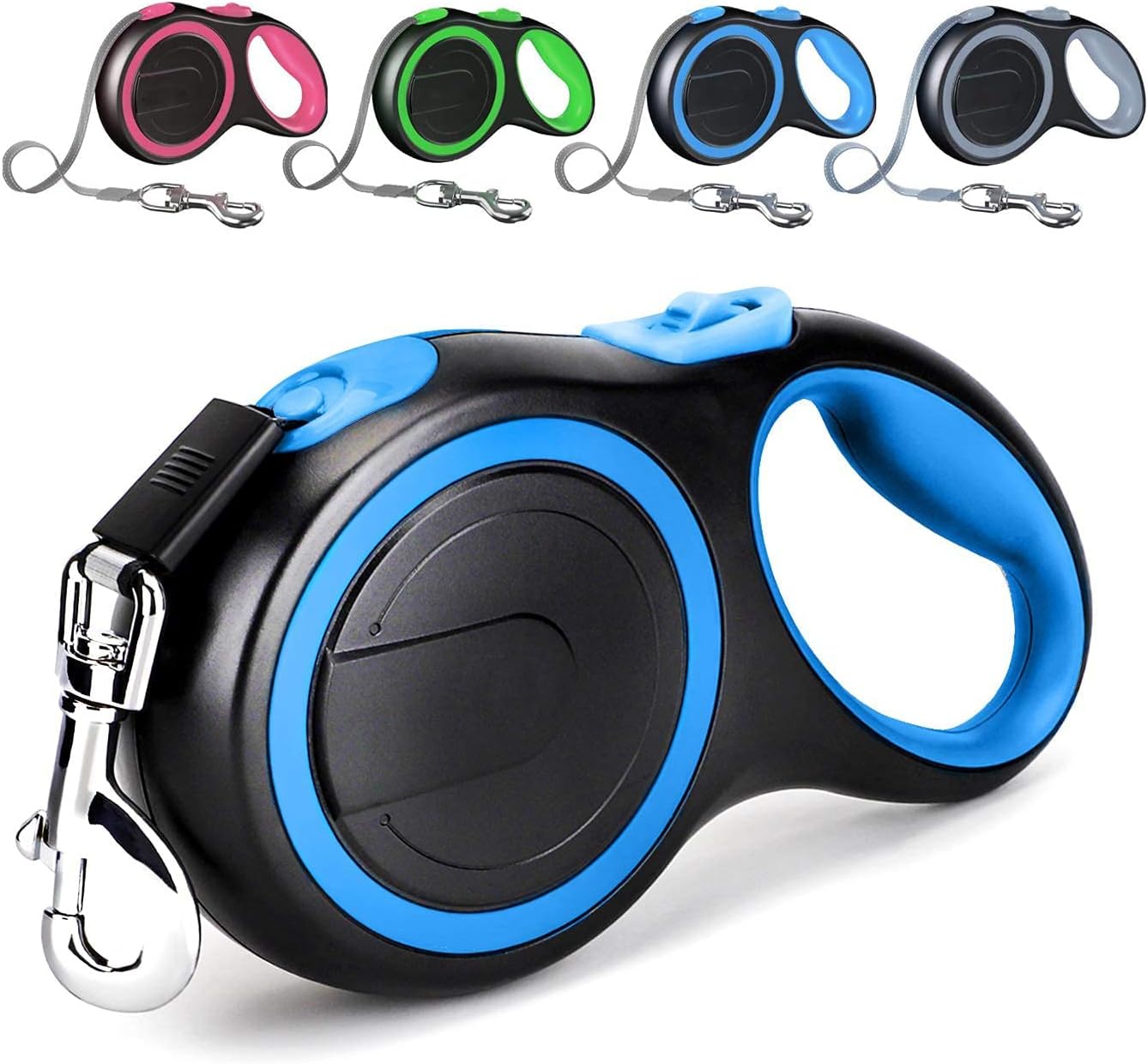 Retractable Dog Leash with Anti-Slip Handle – 8m / 5m, Heavy Duty No-Tangle (Blue, 8m)