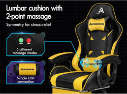 Image of Gaming Chair with Massage, Footrest & Adjustable Recline 🎮💺