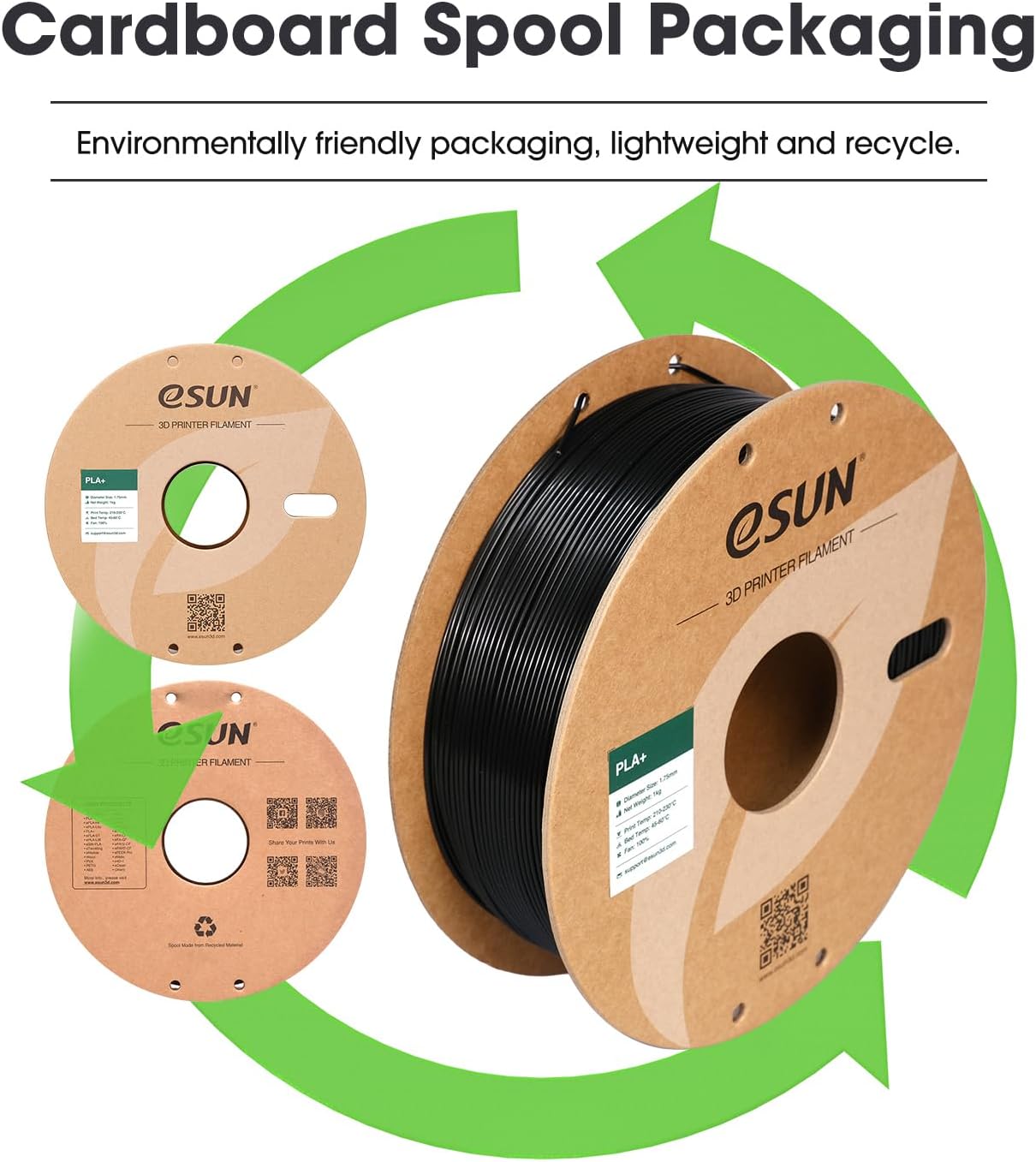 3D Printing Filament 1.75mm 1KG Black, High Accuracy
