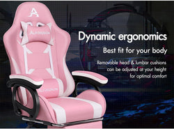 Image of Gaming Chair with Massage, Footrest & Adjustable Recline 🎮💺
