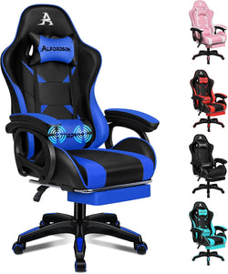 Image of Gaming Chair with Massage, Footrest & Adjustable Recline 🎮💺
