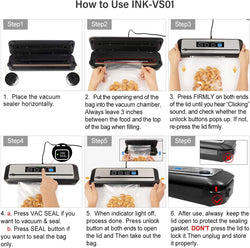 Image of Vacuum Sealer Automatic Sealing Machine – Dry & Moist Modes, Built-in Cutter, Easy Cleaning, Stainless Steel Panel