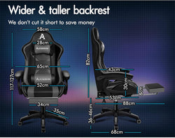 Image of Gaming Chair with Massage, Footrest & Adjustable Recline 🎮💺