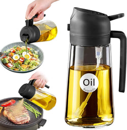 Image of Olive Oil Dispenser, 2 in 1 Oil Sprayer for Cooking