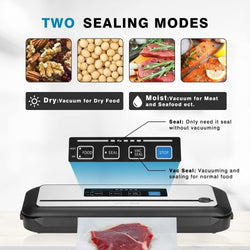 Image of Vacuum Sealer Automatic Sealing Machine – Dry & Moist Modes, Built-in Cutter, Easy Cleaning, Stainless Steel Panel