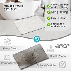 Image of Stone Bath Mat – 60×40 cm Diatomaceous Earth Non-Slip Quick-Drying Shower Mat