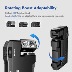 Image of Rechargeable EDC Flashlight – Compact, Magnetic, Dual-Light Source, IP68 Waterproof, 400 Lumens, Type-C Fast Charging