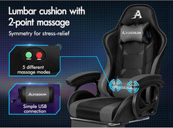 Image of Gaming Chair with Massage, Footrest & Adjustable Recline 🎮💺