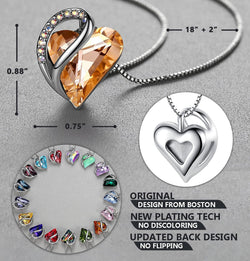 Image of Leafael Infinity Love Heart Necklace Birthstone Necklace for Women